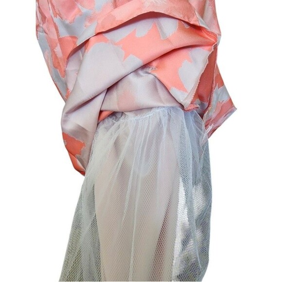 Adrianna Papell Coral Floral Jacquard Midi One Shoulder Size 6 NWT MSRP $229 - Picture 3 of 16